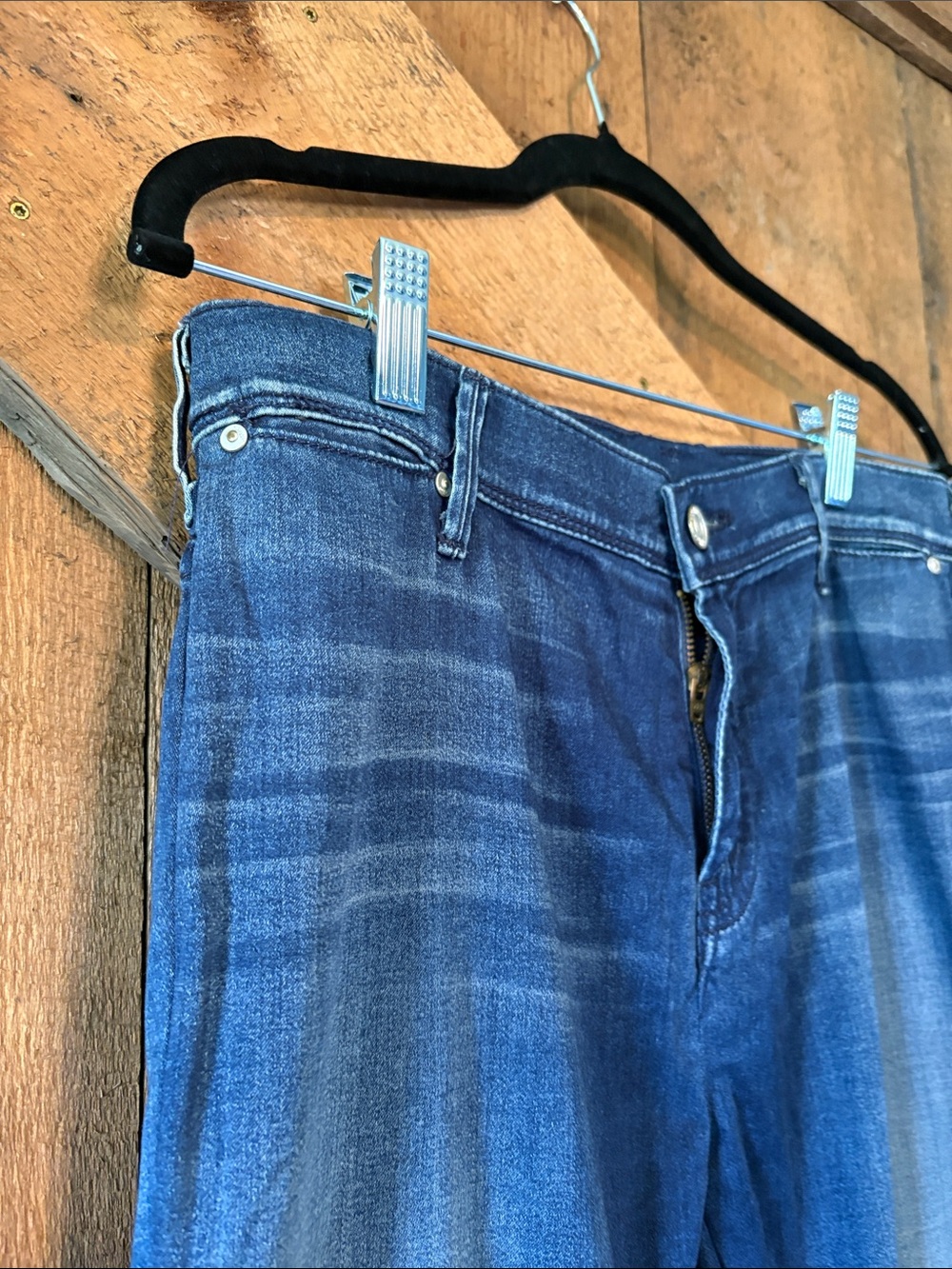 MOTHER The Daydreamer Boot Cut Jeans Night Spice Blue Whiskered Size 29 - Picture 3 of 14